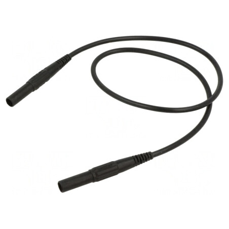 Cablu de măsurare mufă banană 4mm izolaţie neagră | Electronic-mag.ro | Componente Electronice