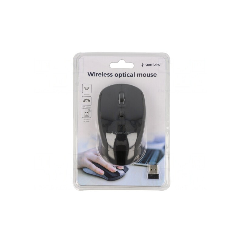 Mouse optic wireless negru USB 4 butoane 10m | Electronic-mag.ro | Componente Electronice
