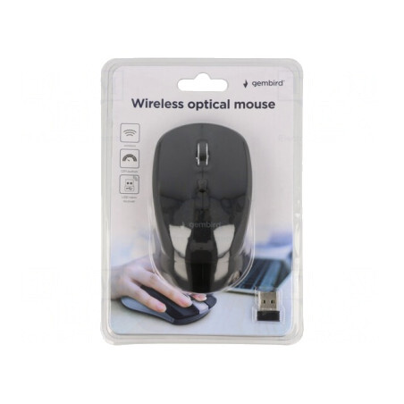 Mouse optic wireless negru USB 4 butoane 10m | Electronic-mag.ro | Componente Electronice