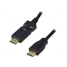 Cablu HDMI 1.4 cu Conector Mobil 90° 1,8m Negru | Electronic-mag.ro | Componente Electronice