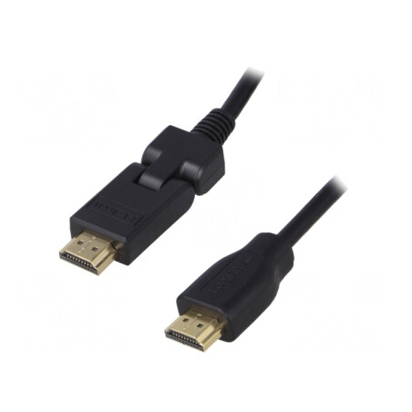 Cablu HDMI 1.4 cu Conector Mobil 90° 1,8m Negru | Electronic-mag.ro | Componente Electronice