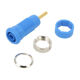 Soclu Banană 2mm Albastru Aurit 29mm | Electronic-mag.ro | Componente Electronice
