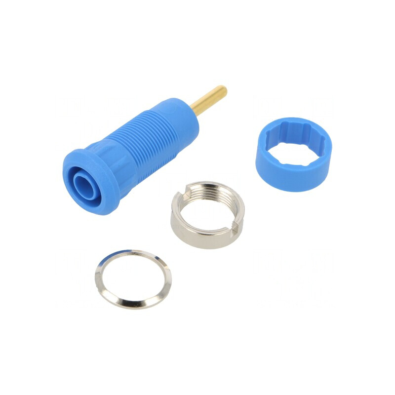 Soclu Banană 2mm Albastru Aurit 29mm | Electronic-mag.ro | Componente Electronice