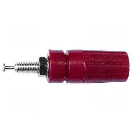 Soclu Banană 4mm 15A Roșu pentru Panou | Electronic-mag.ro | Componente Electronice