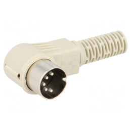 Mufă DIN 5 pini 180° unghi 90° pe cablu | Electronic-mag.ro | Componente Electronice