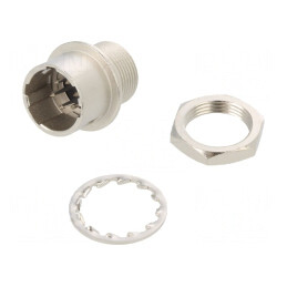 Conector circular HR10 push-pull soclu 2A argintat pentru lipire