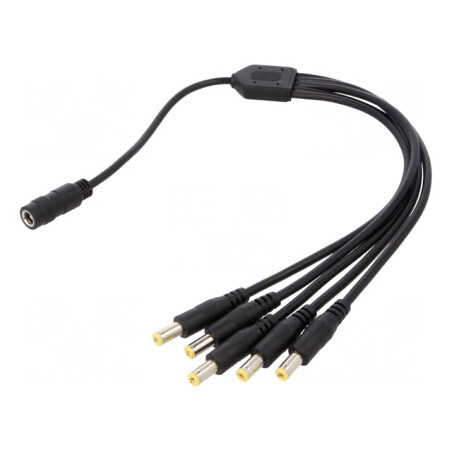 Cablu Alimentare DC 5,5/2,1 mm 2x0,5mm2 x5 Mufe și Socluri | Electronic-mag.ro | Componente Electronice