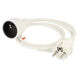 Prelungitor Electric Alb 1,5m 16A | Electronic-mag.ro | Componente Electronice
