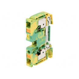 Conector Șine 10mm2 1 Piste 2 Borne Galben-Verde | Electronic-mag.ro | Componente Electronice