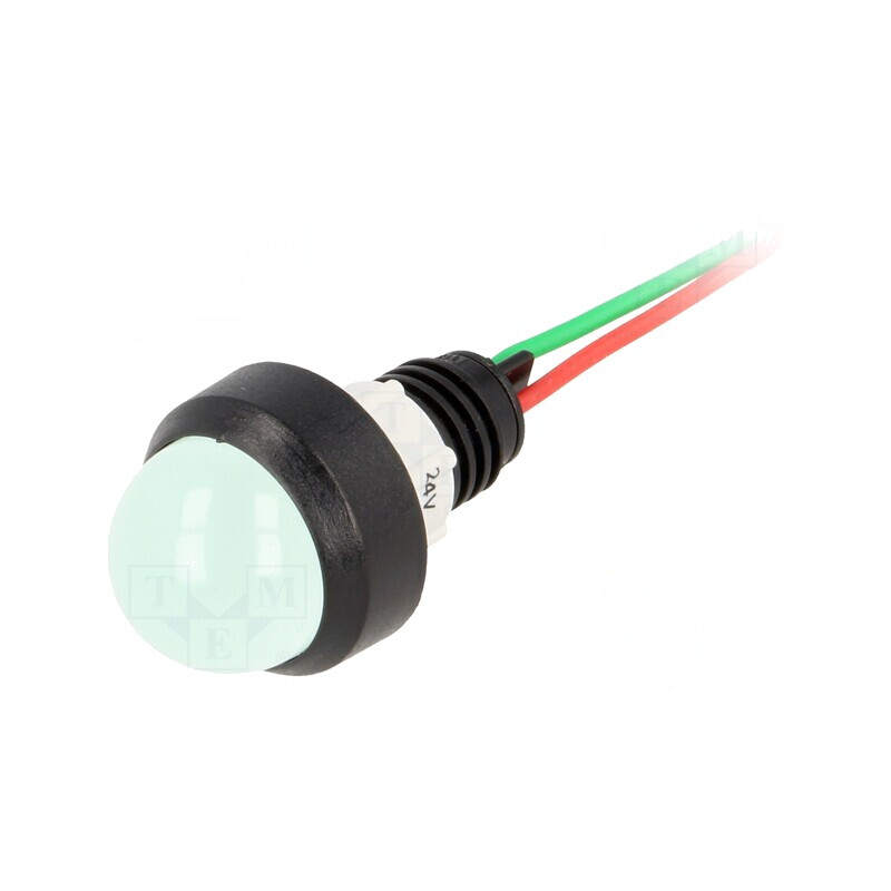 Lampă LED control verde 24V Ø13mm IP40 | Electronic-mag.ro | Componente Electronice