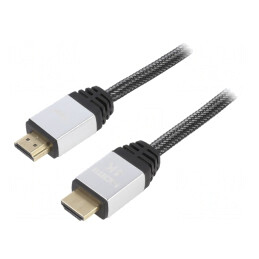 Cablu HDMI 2.0 Textil 1.5m Negru | Electronic-mag.ro | Componente Electronice