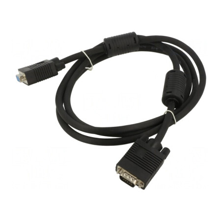 Cablu D-Sub 15 pini HD 1,8m Negru | Electronic-mag.ro | Componente Electronice