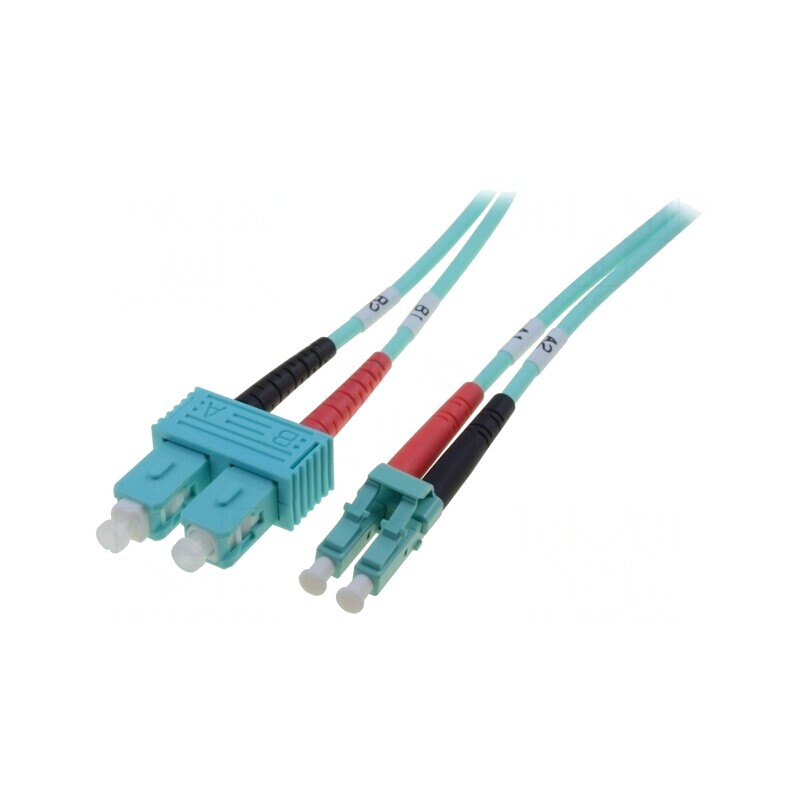 Patch cord fibră OM3 LC/UPC SC/UPC 3m turcoaz LSZH | Electronic-mag.ro | Componente Electronice