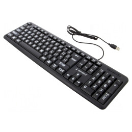 Tastatură USB Neagră cu Fir 1,5m US Layout | Electronic-mag.ro | Componente Electronice