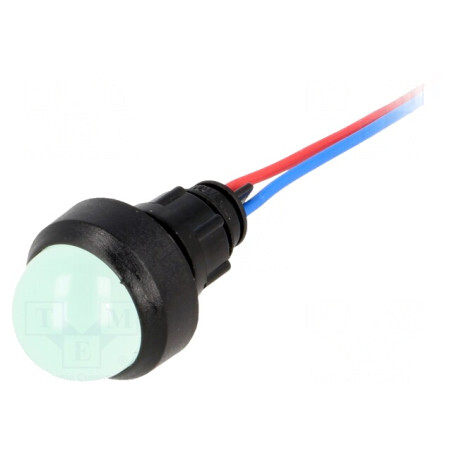 Lampa de control LED verde 12V 13mm IP40 | Electronic-mag.ro | Componente Electronice