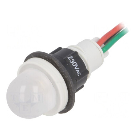 Lampă de Control LED Convex Roșie/Verde 230V 13mm Plastic | Electronic-mag.ro | Componente Electronice