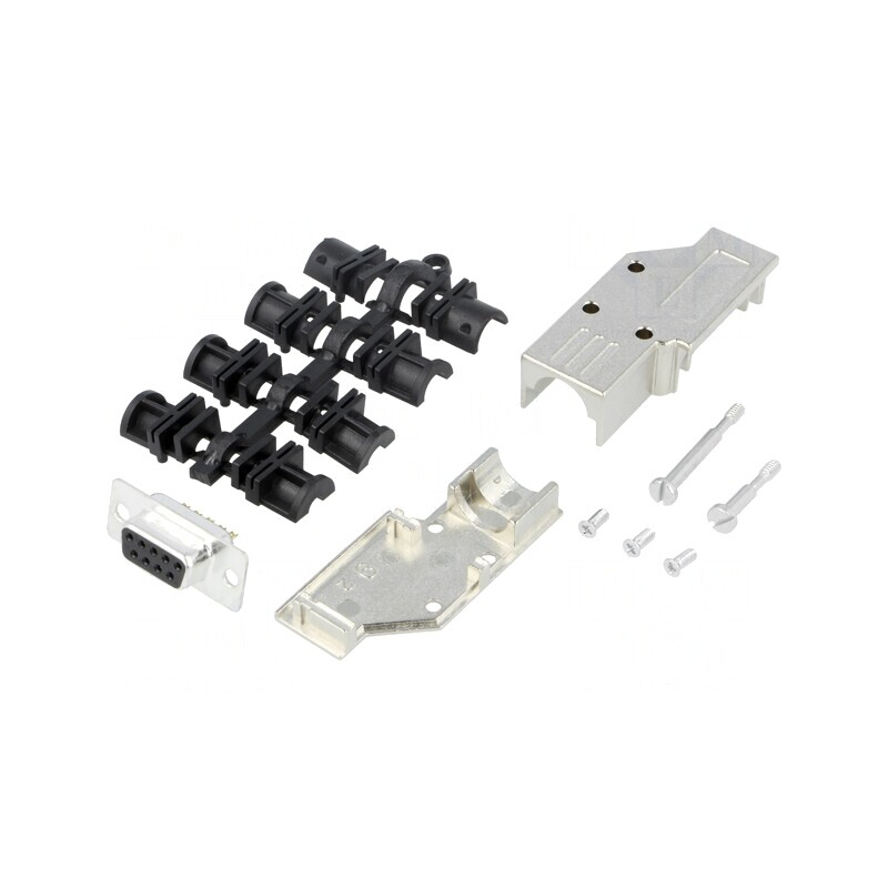Conector D-Sub 9-Pin Mamă Unghi Drept pentru Lipire pe Cablu | Electronic-mag.ro | Componente Electronice
