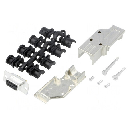 Conector D-Sub 9-Pin Mamă Unghi Drept pentru Lipire pe Cablu | Electronic-mag.ro | Componente Electronice