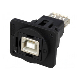Adaptor USB A la USB B, FT USB 2.0, Plastic 19x24mm | Electronic-mag.ro | Componente Electronice