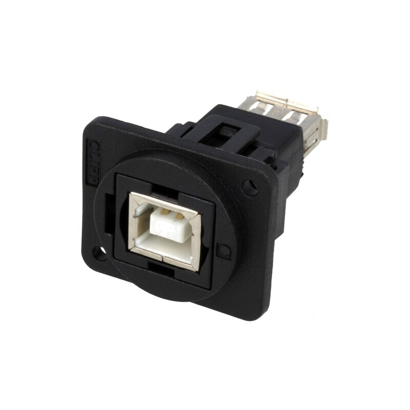 Adaptor USB A la USB B, FT USB 2.0, Plastic 19x24mm | Electronic-mag.ro | Componente Electronice