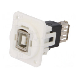 Adaptor USB A la USB B, 2.0, Plastic, 19x24mm | Electronic-mag.ro | Componente Electronice