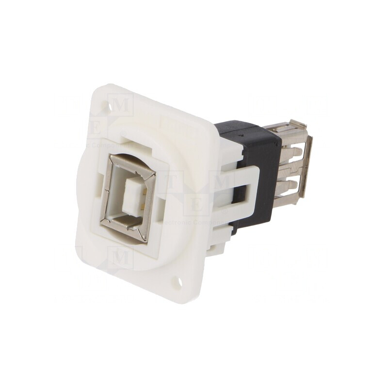 Adaptor USB A la USB B, 2.0, Plastic, 19x24mm | Electronic-mag.ro | Componente Electronice