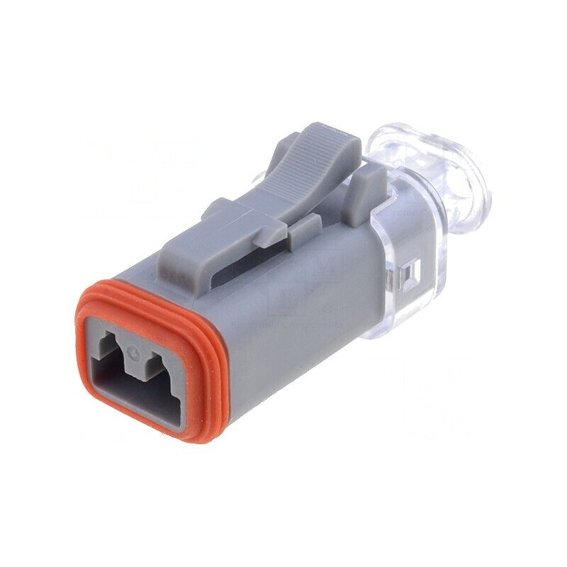 Conector cablu-cablu AT mama 2 pini gri IP67 | Electronic-mag.ro | Componente Electronice