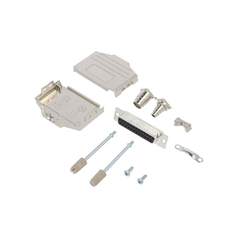 Conector D-Sub 25-Pini Mamă Lipire pe Cablu Gold Flash | Electronic-mag.ro | Componente Electronice