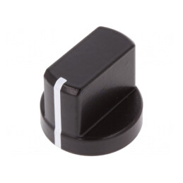 Buton rotativ cu flanșă și indicator aluminiu negru, ax 6mm | Electronic-mag.ro | Componente Electronice