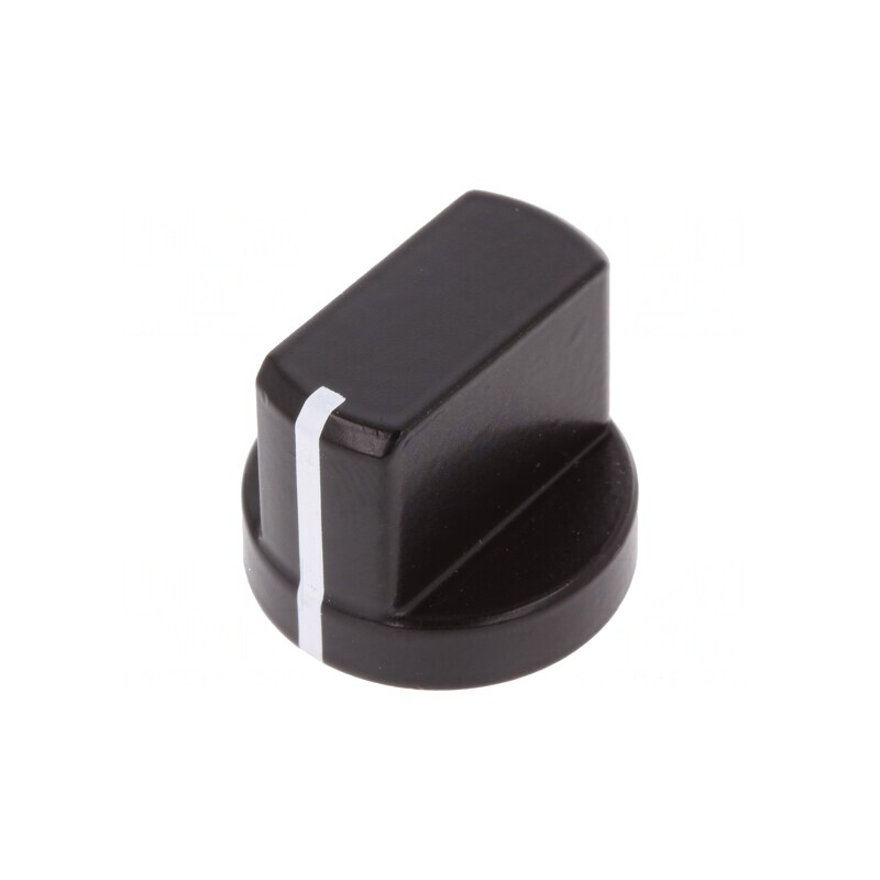 Buton rotativ cu flanșă și indicator aluminiu negru, ax 6mm | Electronic-mag.ro | Componente Electronice