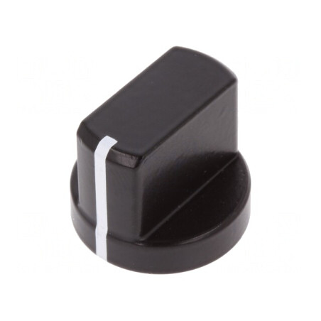 Buton rotativ cu flanșă și indicator aluminiu negru, ax 6mm | Electronic-mag.ro | Componente Electronice