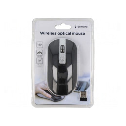 Mouse Optic Negru/Argintiu Wireless 10m 4 Butoane USB A | Electronic-mag.ro | Componente Electronice