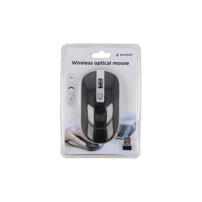 Mouse Optic Negru/Argintiu Wireless 10m 4 Butoane USB A | Electronic-mag.ro | Componente Electronice