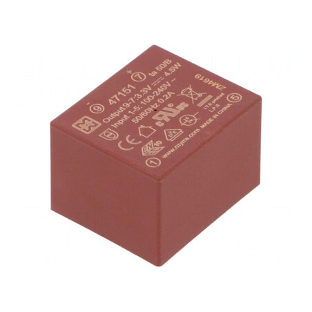Convertor AC/DC 4,5W 3,3VDC | Electronic-mag.ro | Componente Electronice