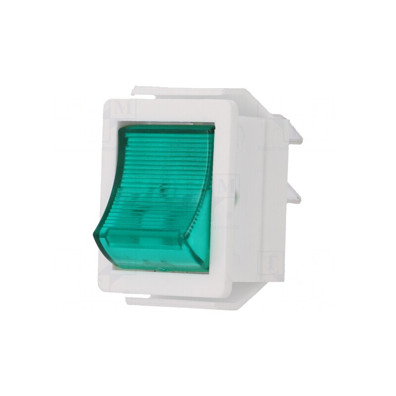 Comutator Basculant Verde cu Neon 16A/250V ON-OFF | Electronic-mag.ro | Componente Electronice