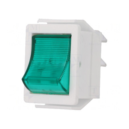 Comutator Basculant Verde cu Neon 16A/250V ON-OFF | Electronic-mag.ro | Componente Electronice