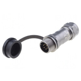 Mufă ST12 tată 6 PIN IP67 5A lipire cablu 125V | Electronic-mag.ro | Componente Electronice