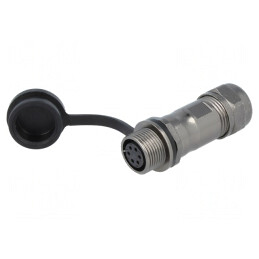 Mufă ST12 Mamă IP67 5A 125V pentru Cablu 5-8mm | Electronic-mag.ro | Componente Electronice
