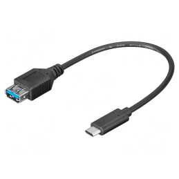 Cablu OTG USB 3.0 USB-C 0.2m Negru 5Gbps | Electronic-mag.ro | Componente Electronice