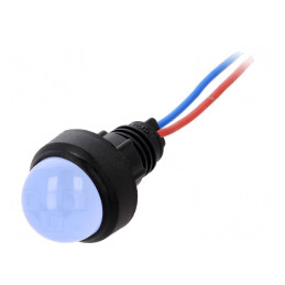 Lampă LED albastră 12V Ø13mm IP40