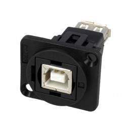 Adaptor USB A la USB B, Plastic, 19x24mm | Electronic-mag.ro | Componente Electronice