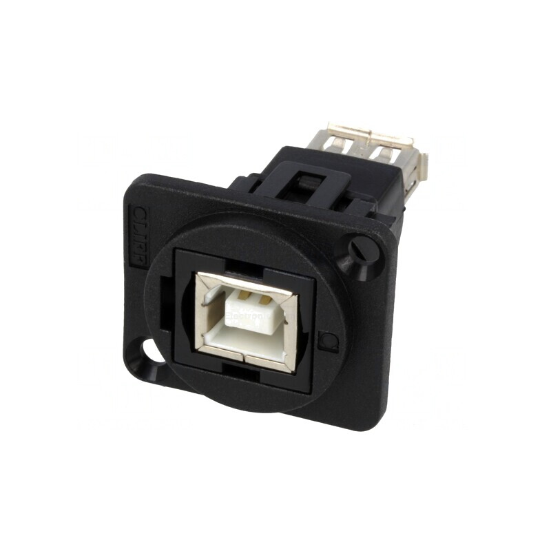 Adaptor USB A la USB B, Plastic, 19x24mm | Electronic-mag.ro | Componente Electronice