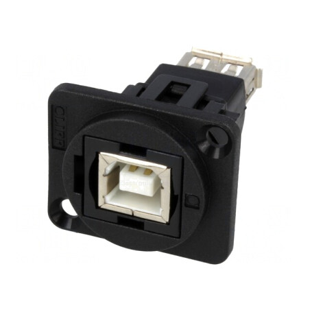 Adaptor USB A la USB B, Plastic, 19x24mm | Electronic-mag.ro | Componente Electronice