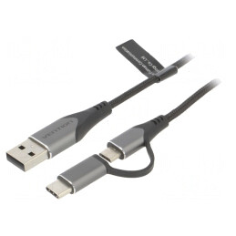 Cablu USB 2.0 0,5m USB A la Micro USB și USB C | Electronic-mag.ro | Componente Electronice