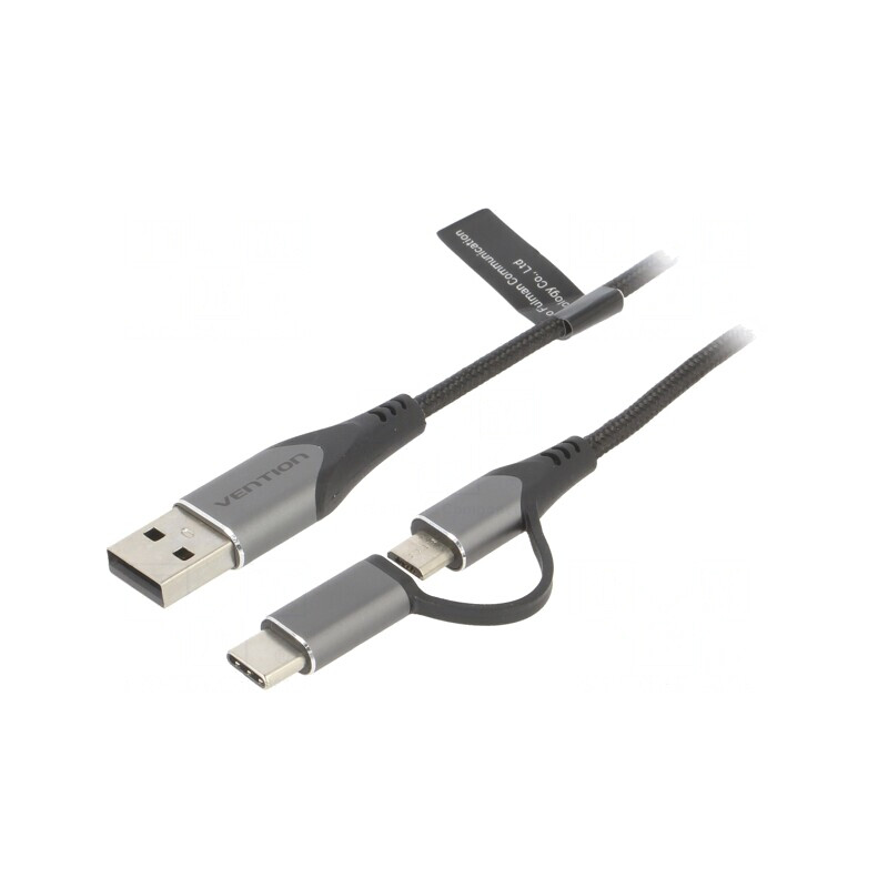 Cablu USB 2.0 0,5m USB A la Micro USB și USB C | Electronic-mag.ro | Componente Electronice