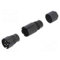 Mufă Circulară RST 3-Pin Argintată 8A 250V | Electronic-mag.ro | Componente Electronice