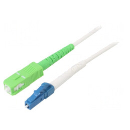 Patch Cord Fibră Optică OS2 LC/UPC-SC/APC 10m Alb | Electronic-mag.ro | Componente Electronice