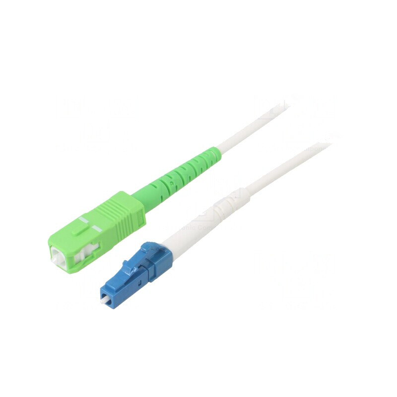Patch Cord Fibră Optică OS2 LC/UPC-SC/APC 10m Alb | Electronic-mag.ro | Componente Electronice