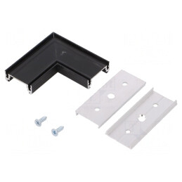 Conector 90° Aluminiu Anodat Negru SURFACE14 | Electronic-mag.ro | Componente Electronice