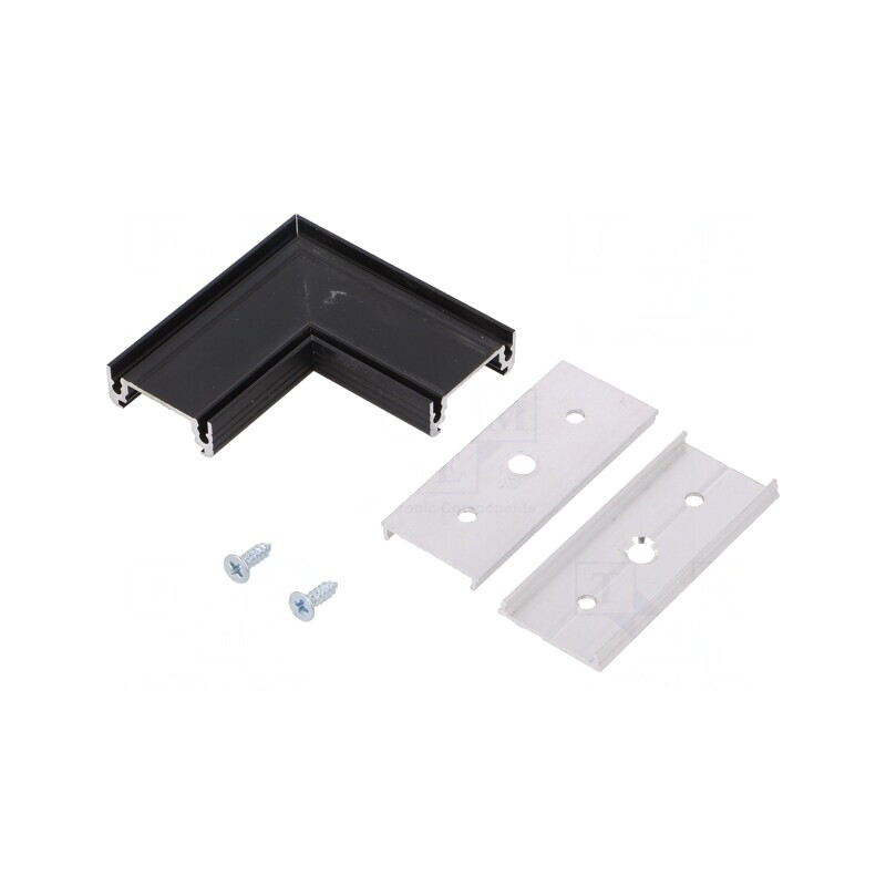 Conector 90° Aluminiu Anodat Negru SURFACE14 | Electronic-mag.ro | Componente Electronice